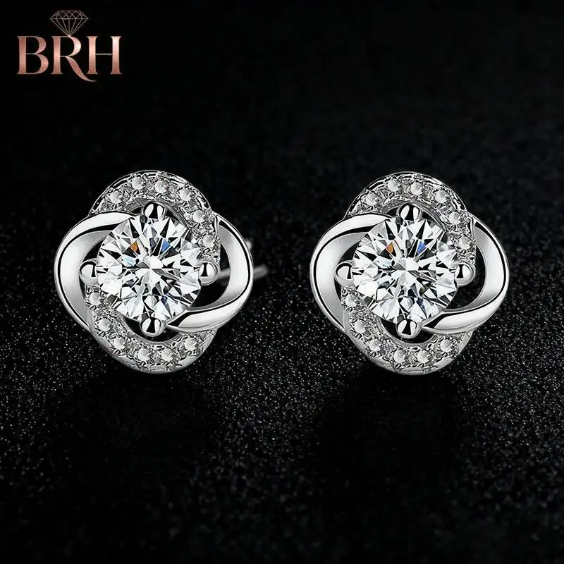 

Moissanite 0.5CT Earrings 925 Sterling Silver Moissanite Stud Earrings
