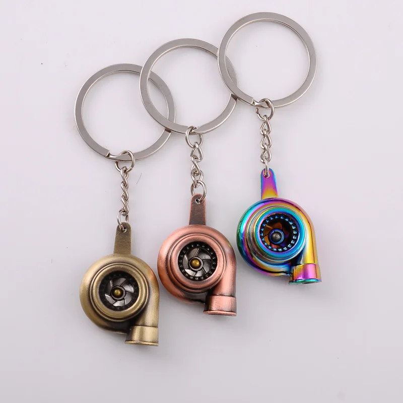 Creative gift car metal keychain turbo gear hub pendant brake disc shock absorber Pendant