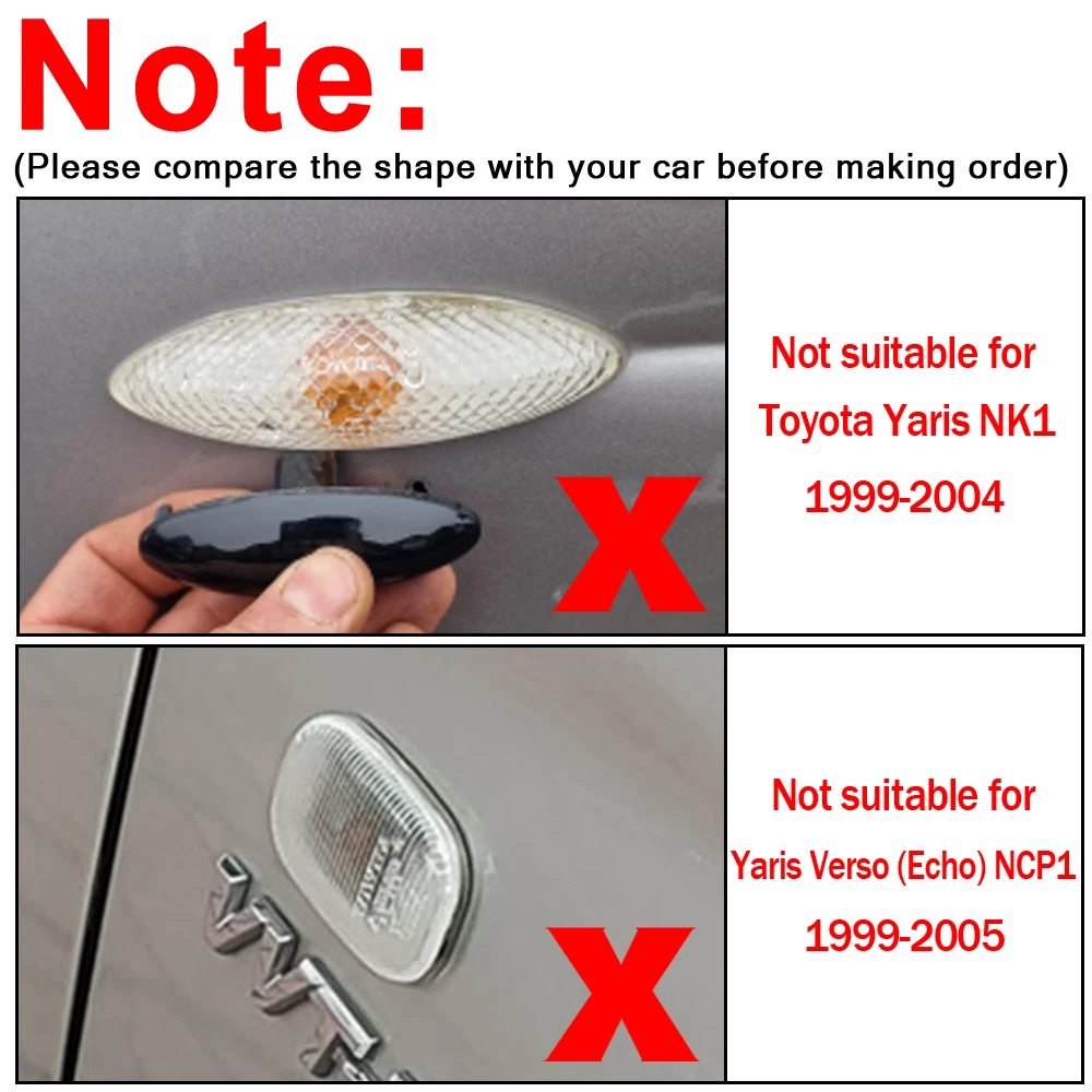 2pcs Dynamic LED Side Marker Light Turn Signal Indicator Repeater Light Fit For Toyota Yaris COROLLA Auris Mk1 E15 RAV4 Mk3