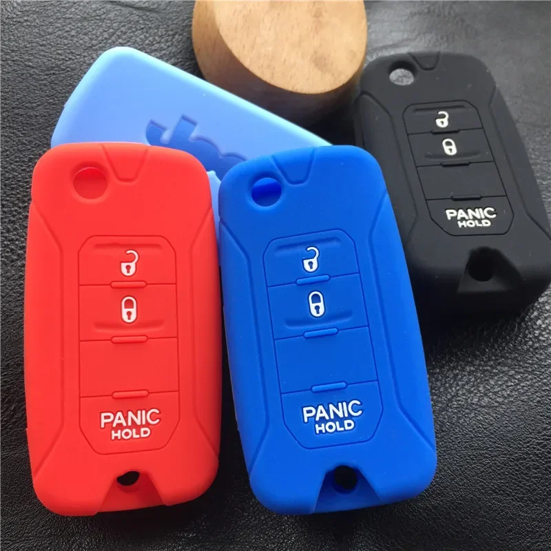 Silicone rubber car key cover case shell for jeep Compass Renegade Patriot Wrangler Liberty2 button 3 button key