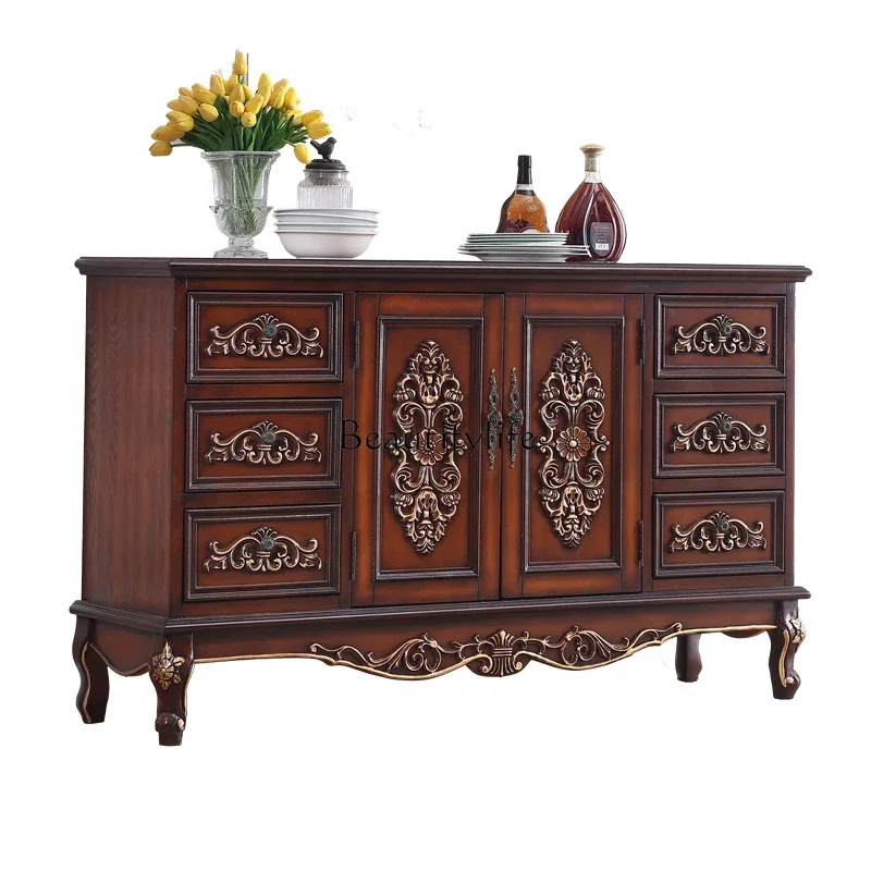 

FG28European side cabinet Solid wood American country meal preparation chest Storage storage