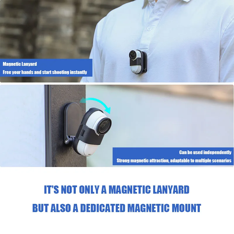 VOLODYMYR Magnetic Camera Mount Neck Lanyard for Insta360 GO 3/3S Quick Release Neck Strap Pendant Holder Action Camera