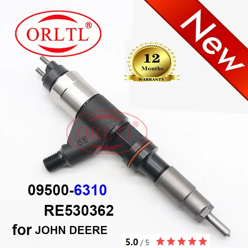 ORLTL RE530362 095000-6310 0950006310 6310 Diesel Common Rail Fuel Injector for JOHN DEERE 6830 06-11 4V-CR