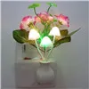 US Plug Night Light Flower Sensor Control Decoration LED 220V 0.5W Wall Lamp Glow Luminous Home Decor Purple