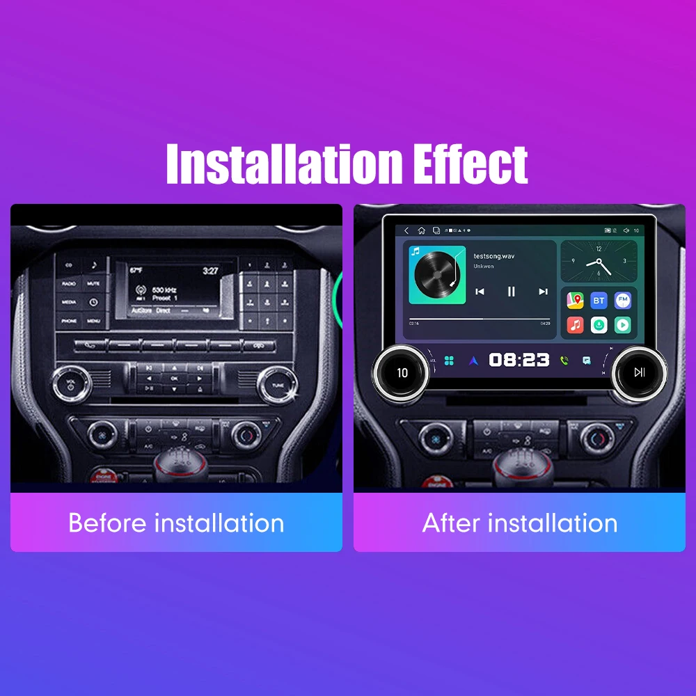 11.8 Inch 2K Double Knobs 2 Din Car Radio For Honda Mustang 2015-2020 Car Radio DVD Multimedia Video Player Android Auto Carplay