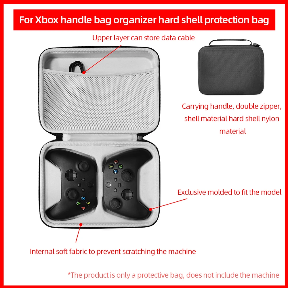 Dual Controllers Carrying Bag For Sony PS4 PS5 Gamepad Nylon Storage Case Shockproof Protective Handbag For Switch Pro/ Xbox