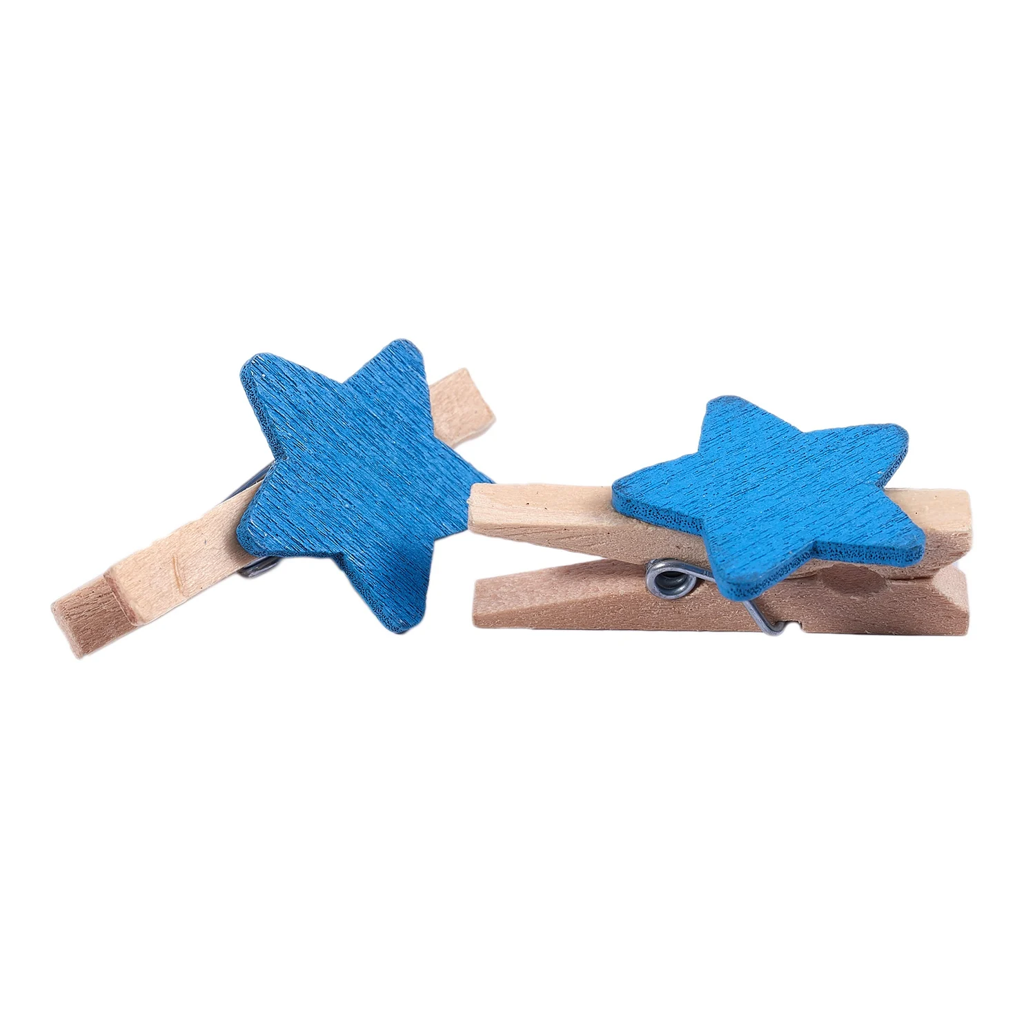 Card Photo Clothespin Pegs Star Crafts Mini Wooden Clip 50pcs Blue