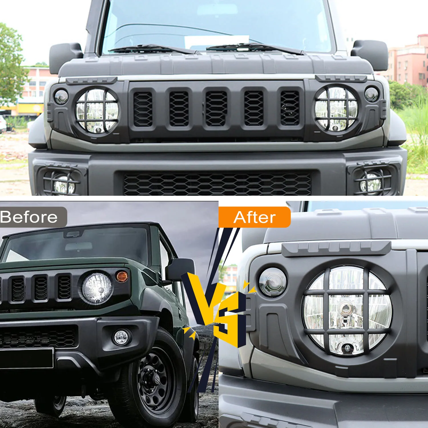 2PCS Car Front Headlight Cover Accessories For Suzuki Jimny JB64 Sierra JB74W 2019-2023 Modified Headlight Protective Cover