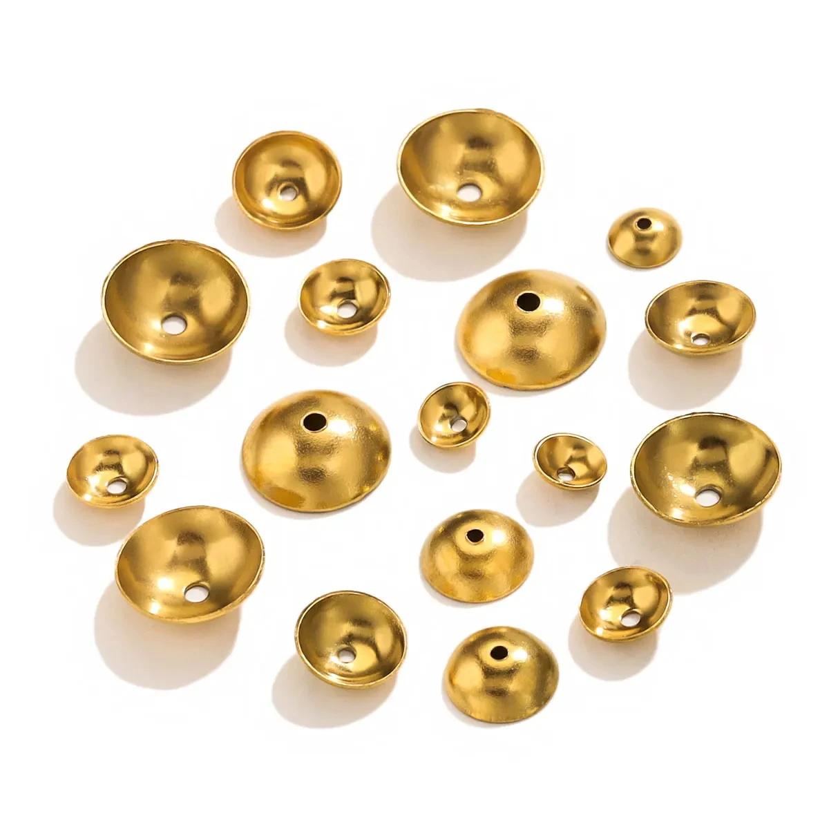 50pcs Stainless Steel Bead Caps Fitting 3/4/5/6/8mm Beads Ball Tip Cover Spacer For Jewelry Making DIY Accessories Supplies