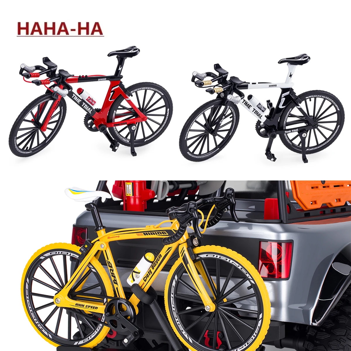 Metal Scale Mini Bicycle 3D Rear Bike Rack Accessories for 1/10 RC Rock Crawler TRX4 TRX6 SCX10 FCX10 Upgrade Decorative
