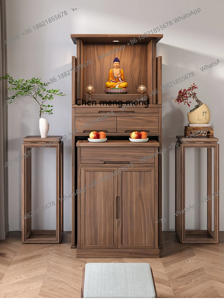 c139 Buddhist shrine New Chinese vertical cabinet Modern simple hidden door Split shrine offering cabinet