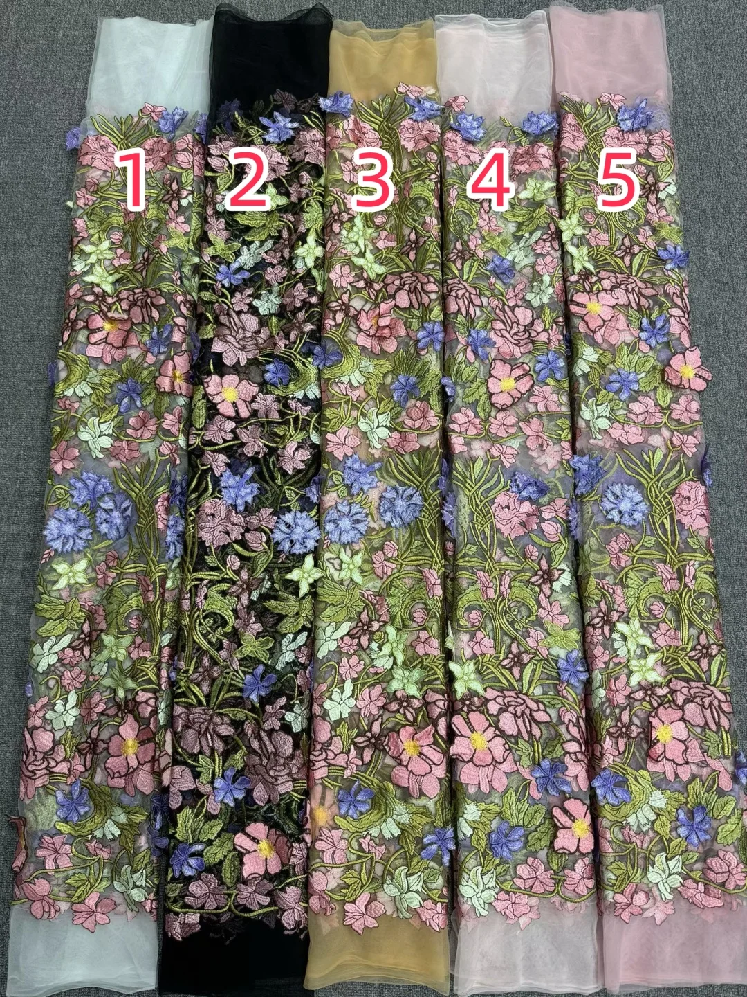 High quality,Multi-color Thread Embroidery French Mesh Yarn, Embroidery African Nigeria Fabric Lace,Evenign Dress Weddings,Party