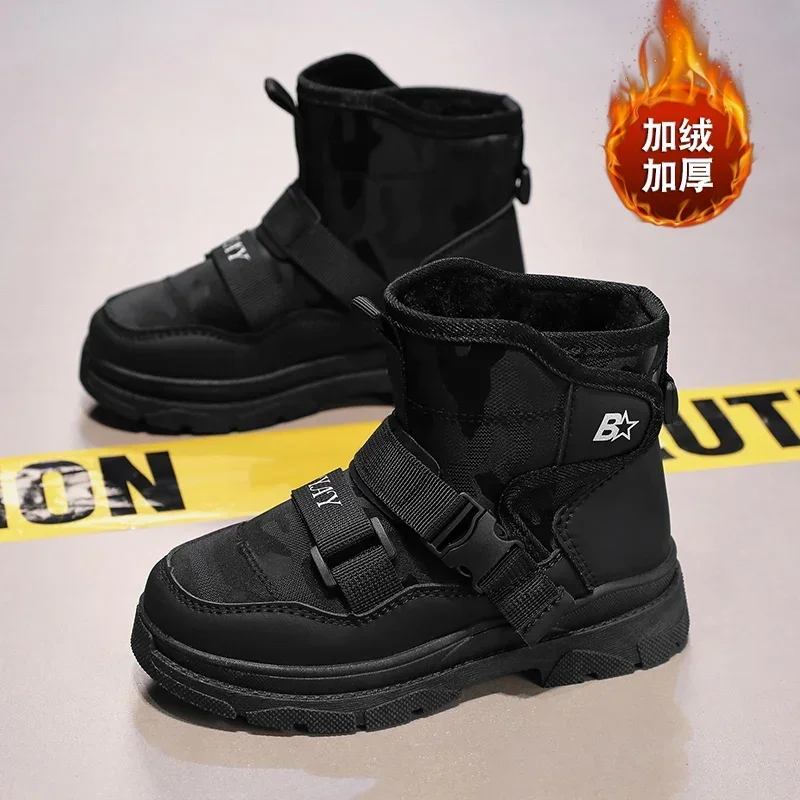 Children's new winter snow boots, outdoor fashionable  long-staple cotton shoes, high warmth, waterproof and non-slip