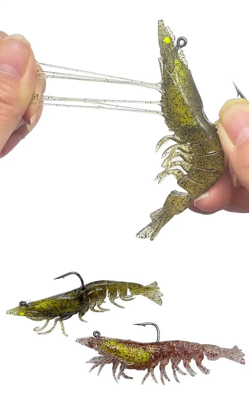 TAKEDO LD05 8cm 7g 9cm 12g Leuchtender UV-Köder TPR Segmentierter Körper Realistischer Garnelen-Köder mit Gewichtetem Haken für Süß- und Salzwasser-Angeln – Detail 6
