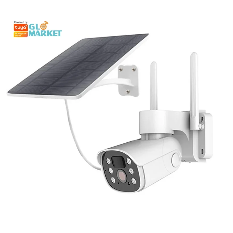 

Glomarket Tuya Smart Wifi Outdoor Camera Solar Alert AI PTZ Camera Solar Panels Wifi Wireless Low Power Outdoor Security Camera
