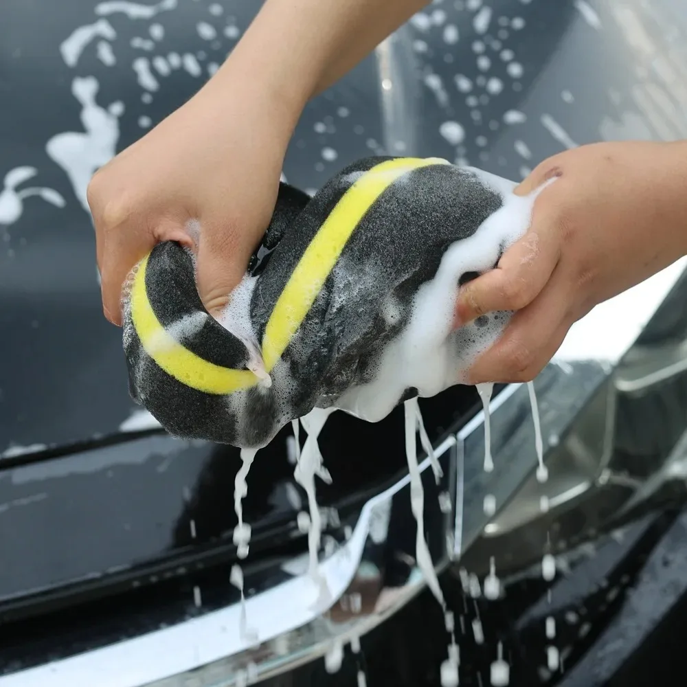 Car Cleaning Sponge 3-layer 8 Shaped Large Honeycomb Multipurpose High Density Cleaning Block for Auto Wash Household Kitchen