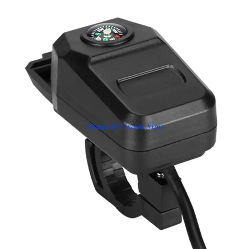 A70F Motorcycle Phone Mount Chargers 36W USB Fast Charging Waterproof Construction Compasses Function Universal