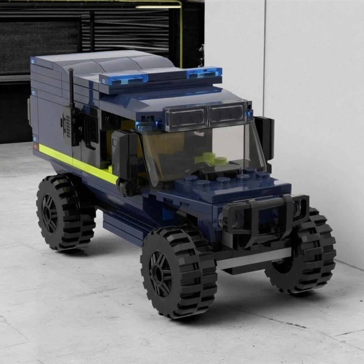 

Городской внедорожный джип, строительные блоки, MOC, полицейский, многоцелевой внедорожник, детская сборка, игрушки, модель, подарок на день рождения для мальчика, орнамент