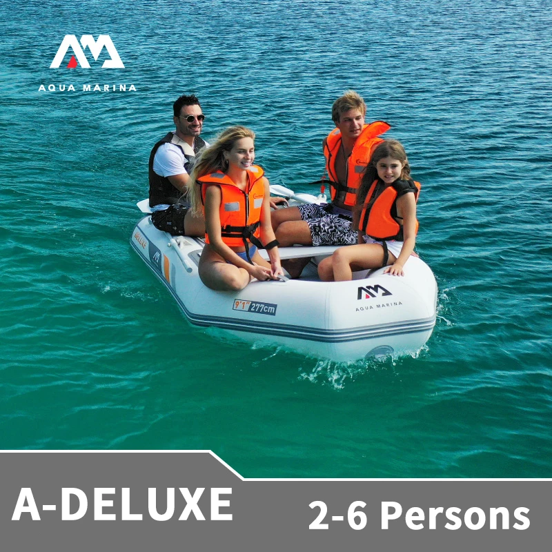 AQUA MARINA A-DELUXE Inflatable Speedboat 3-6 Persons Outdoor Water Sports PVC Boat Lightweight Paddle Rubber Canoe With Paddle