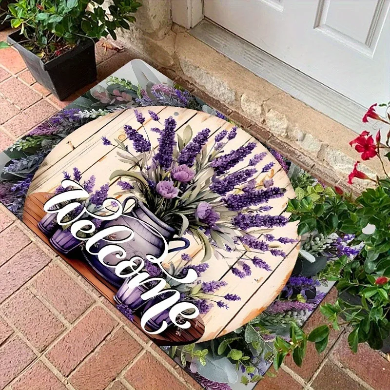 

1PC Flower Pattern Kitchen Rugs Non-Slip Home Door Mats Pop design Bathroom Rug Bath Mat Carpet for Home Sink Laundry Decor