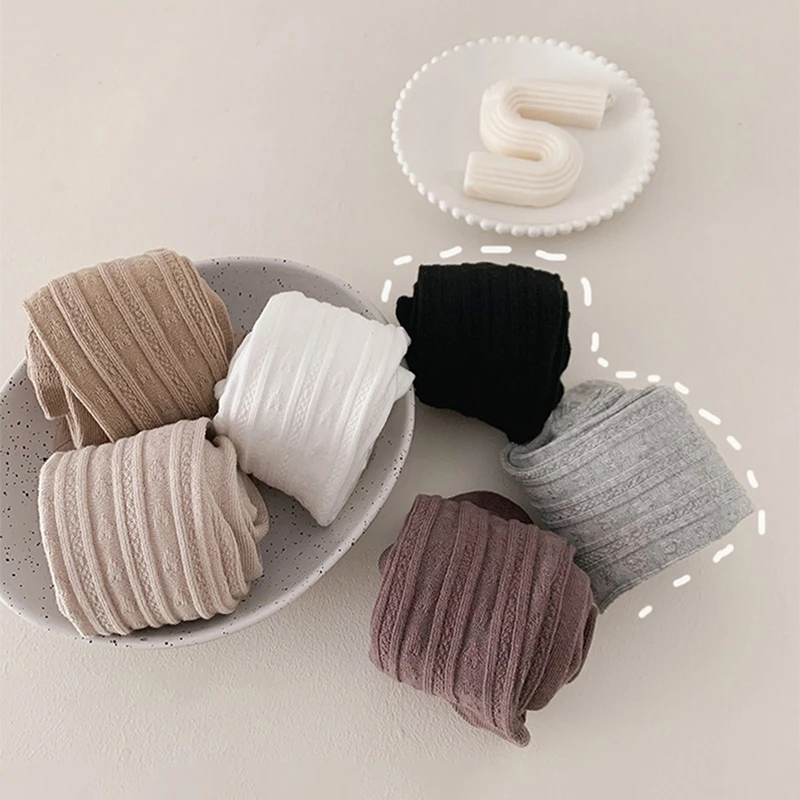 Four Seasons Breathable Casual Cotton Long Sock Lot Socks Sets Children Solid Color Children Baby Long Tube Leg Warm 0-6Y