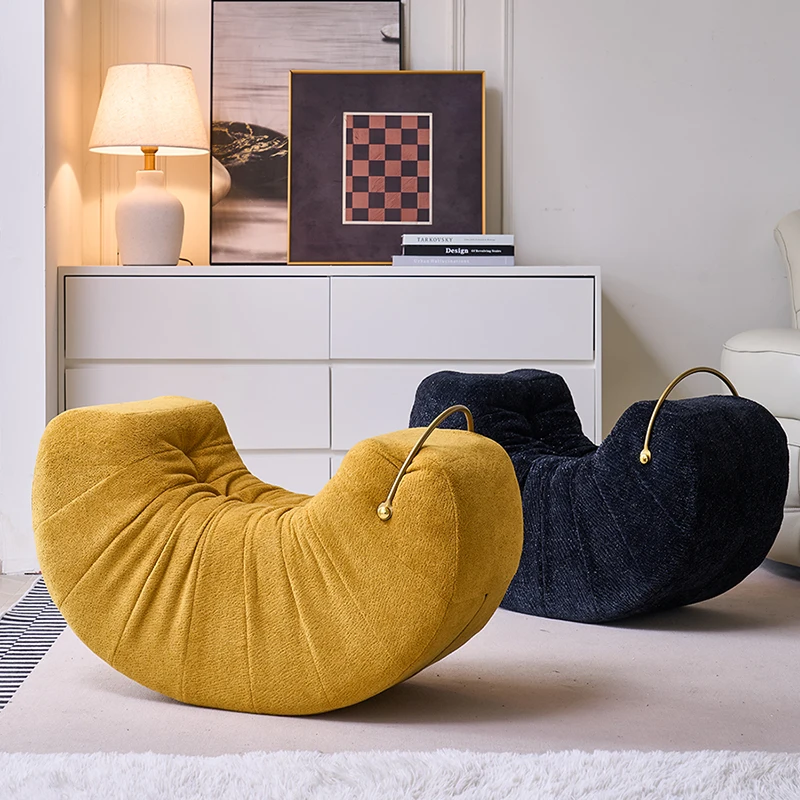 Sofás con bolsa de frijoles de diseñador nórdico, silla de ocio para dormitorio, sofá perezoso Simple moderno, muebles de sala de estar de estilo crema Divano Letto FYBS