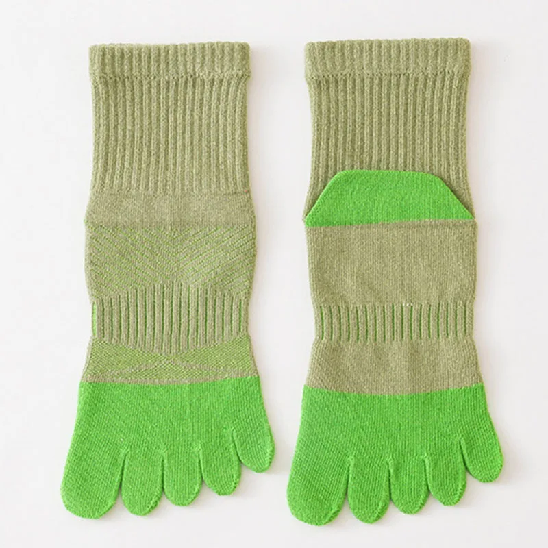 3 Pairs Large Women's Colorful Cotton 5 Finger Socks Fashion Patchwork Sweat-Absorbing Thick Warm Autumn Winter Sport Socks EU42