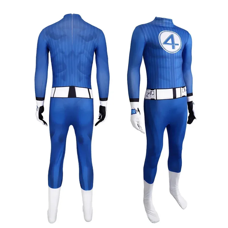 

COSda@2025 Fantastic Four Cosplay Costume for Man Boys Mister Fantastic Jumpsuits Zentai Bodysuits Uniform Halloween Party PropC