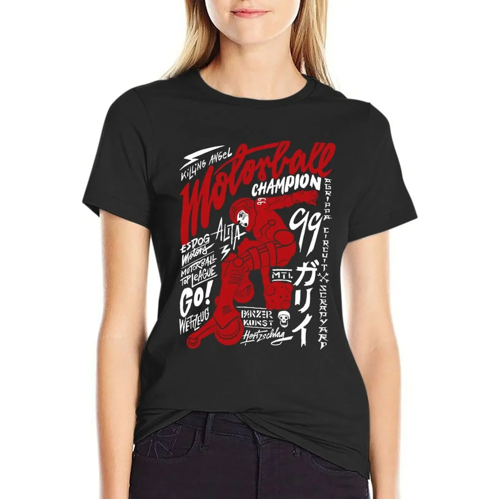 

Motorball Alita T-Shirt Female clothing sports fans summer tops Women clothing