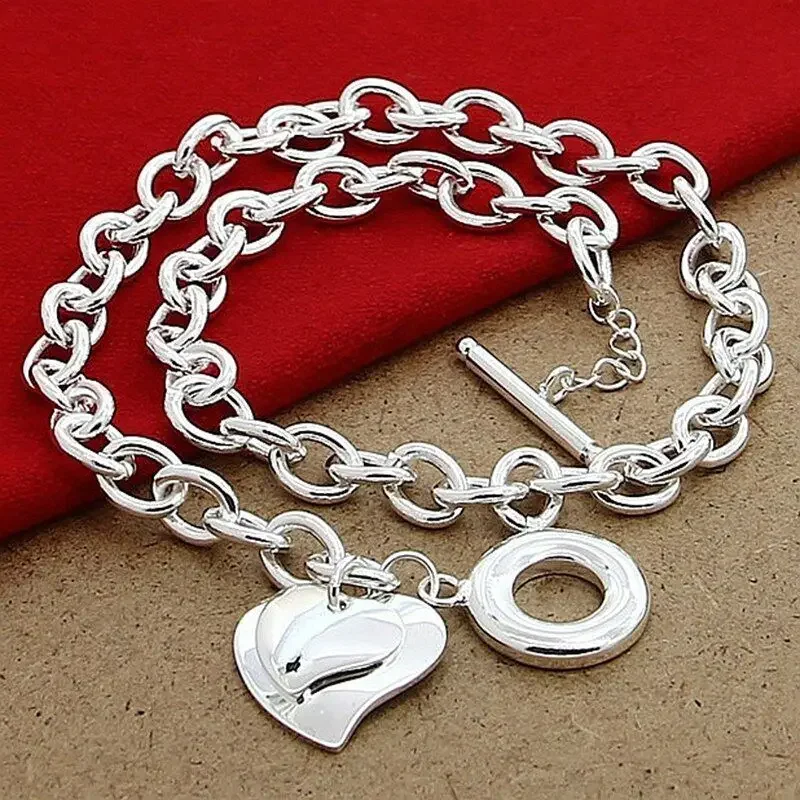 CHUANGCHENG Fashion Enduring Love 925 Sterling Silver Heart/Circle/Dog Pendant Necklaces Chain Fashion Jewelry