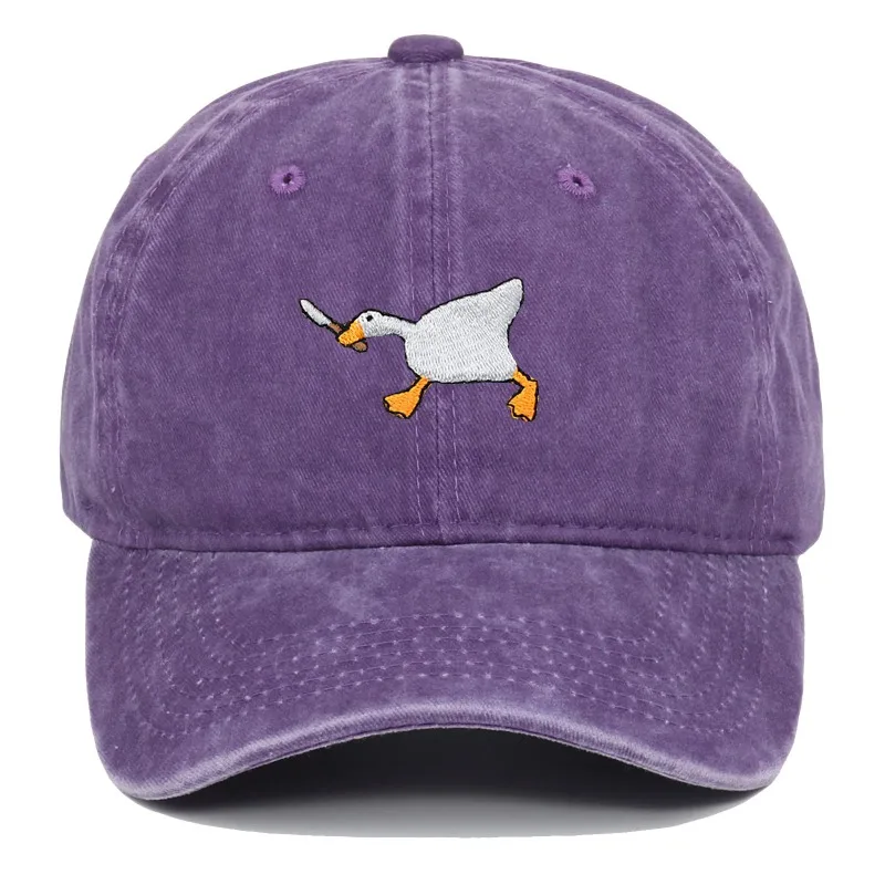 Cartoon Embroidered Funny Dark Humor Cotton Breathable Baseball Cap Casual Streetwear Washed Dad Hat Adjustable for Men Women view 4