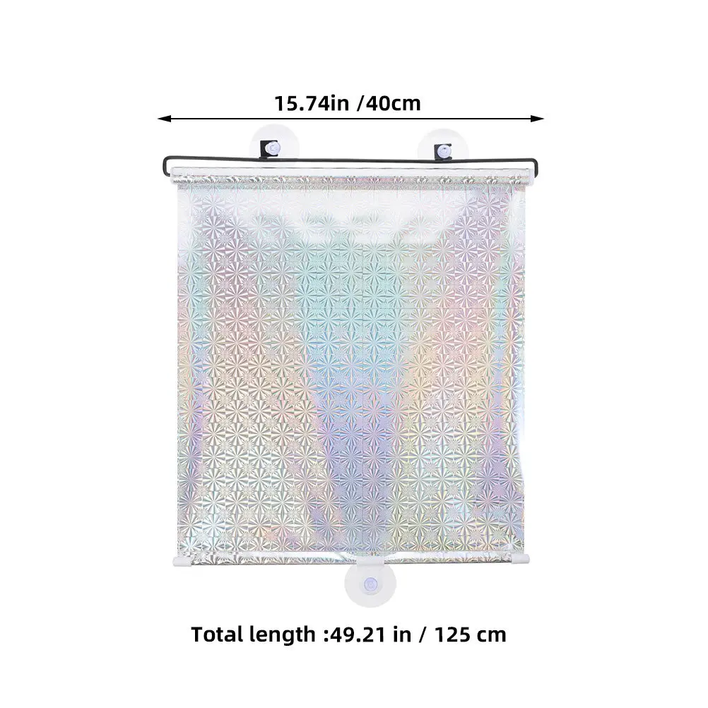 Suction Cup Household Kitchen Window Shade Nail- Block Roll-Up Window Shade Privacy Curtain Balcony Breathable