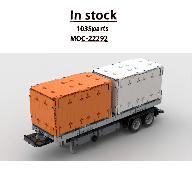 

Новая модель контейнерного прицепа MOC-22292, конструктор из 1305 деталей, креативный подарок для мальчиков на день рождения и Рождество