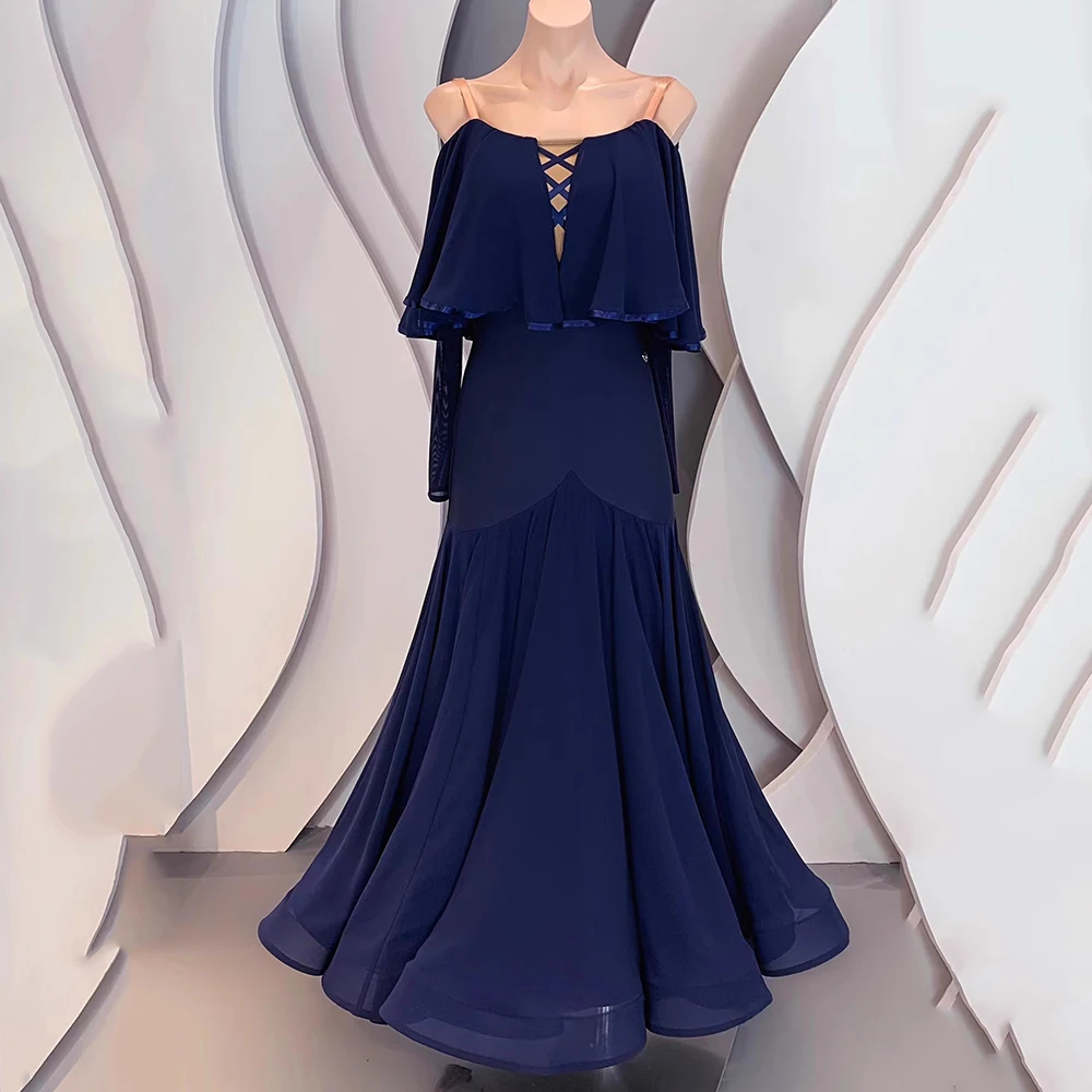 Custom High-end Red Ballroom Dance Competition Dress 2023 New Elegant Women Party Modern Tango Costumes Standrad Waltz Clothes