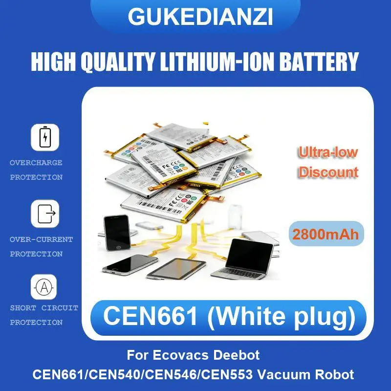 Battery For ECOVACS T8 T5neo T5fun N5 Robotic Vacuum Cleaner Deebot DJ35 DJ36 DK35 DK36 DK520 DN520 DN55