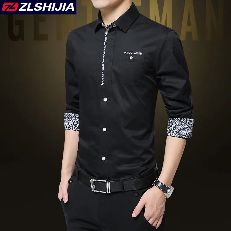 Men's Long Sleeved Shirt Wrinkle Free High-end Slim Fit Shirt Men's Korean Versio Business Youth Casual and Handsome Shirt