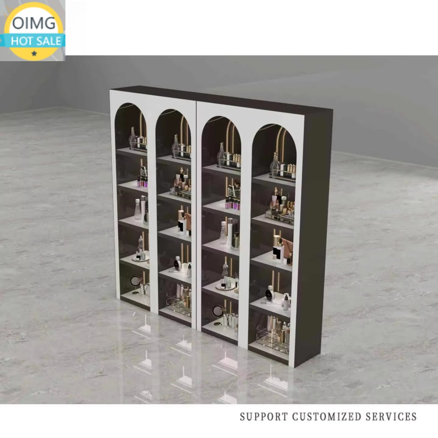 Light Luxury Display Cabinet Cosmetics Rack Beauty Salon Nail Stand Heavy Glass Door Display Cabinet Nail Polish Display Cabinet