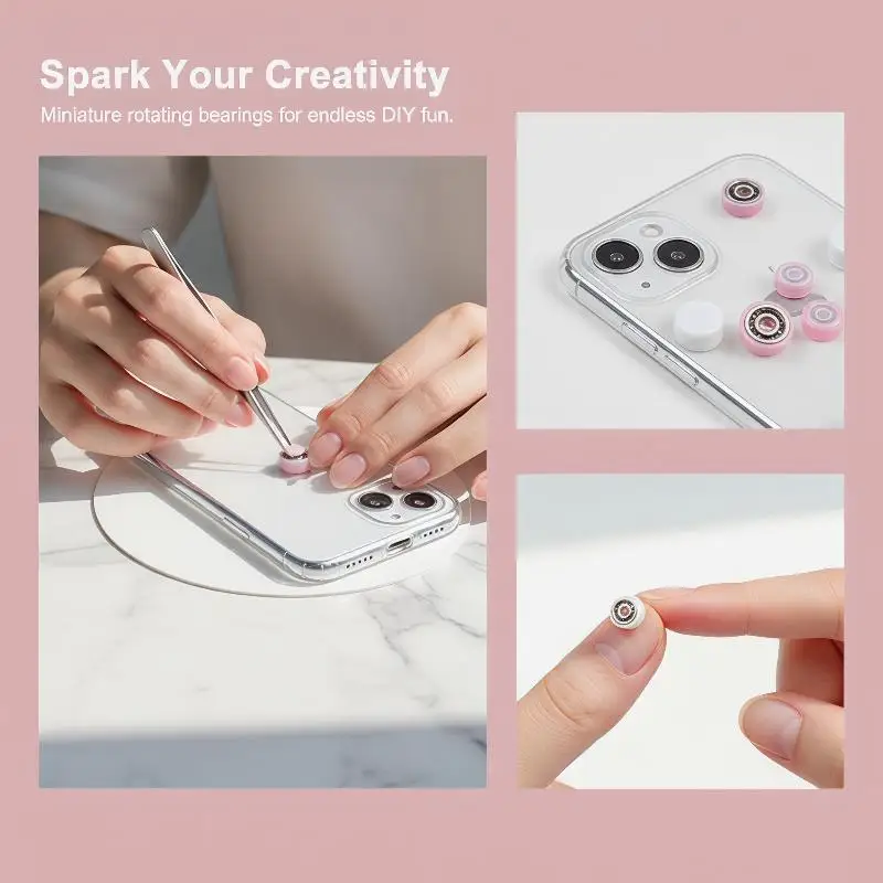 10Pcs Rotatable Transfer Bead Nail Decoration Spinning Nail Charms Manicure Rotating Jewelry Accessory Rotating Bearing