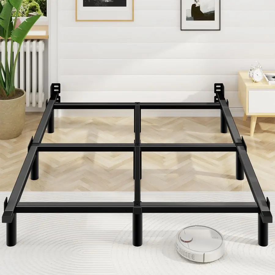 

Size Bed Frame, 7 Inch Basics Metal Bed Frame, Heavy Duty 9Leg Base for Box Spring and Mattress, NoiseFree, Easy Assembly, Blac