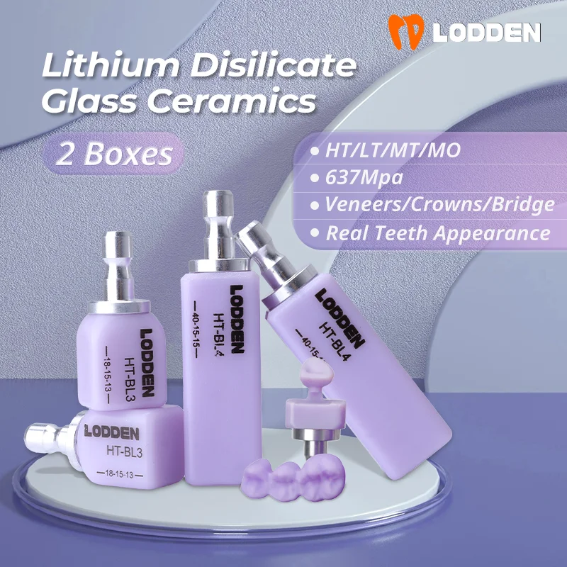 LODDEN 2 Box B40 Glass Ceramic Blocks Dental Lab Lithium Disilicate C14 for Dentistry Veneers Crowns Sirona Cerec Milling Syste