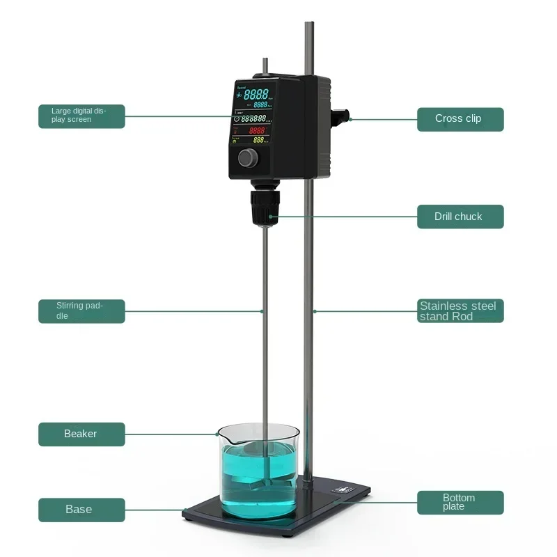 Overhead Electric Blender Color Screen Digital Display Laboratory Anti-Splash Small Liquid Blender