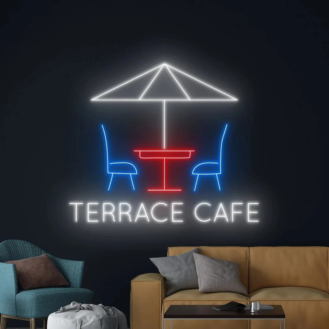 

Terrace Coffee Neon Sign Coffee Store Drink Sign Coffee Wall Room Decor Drinking Store Neon