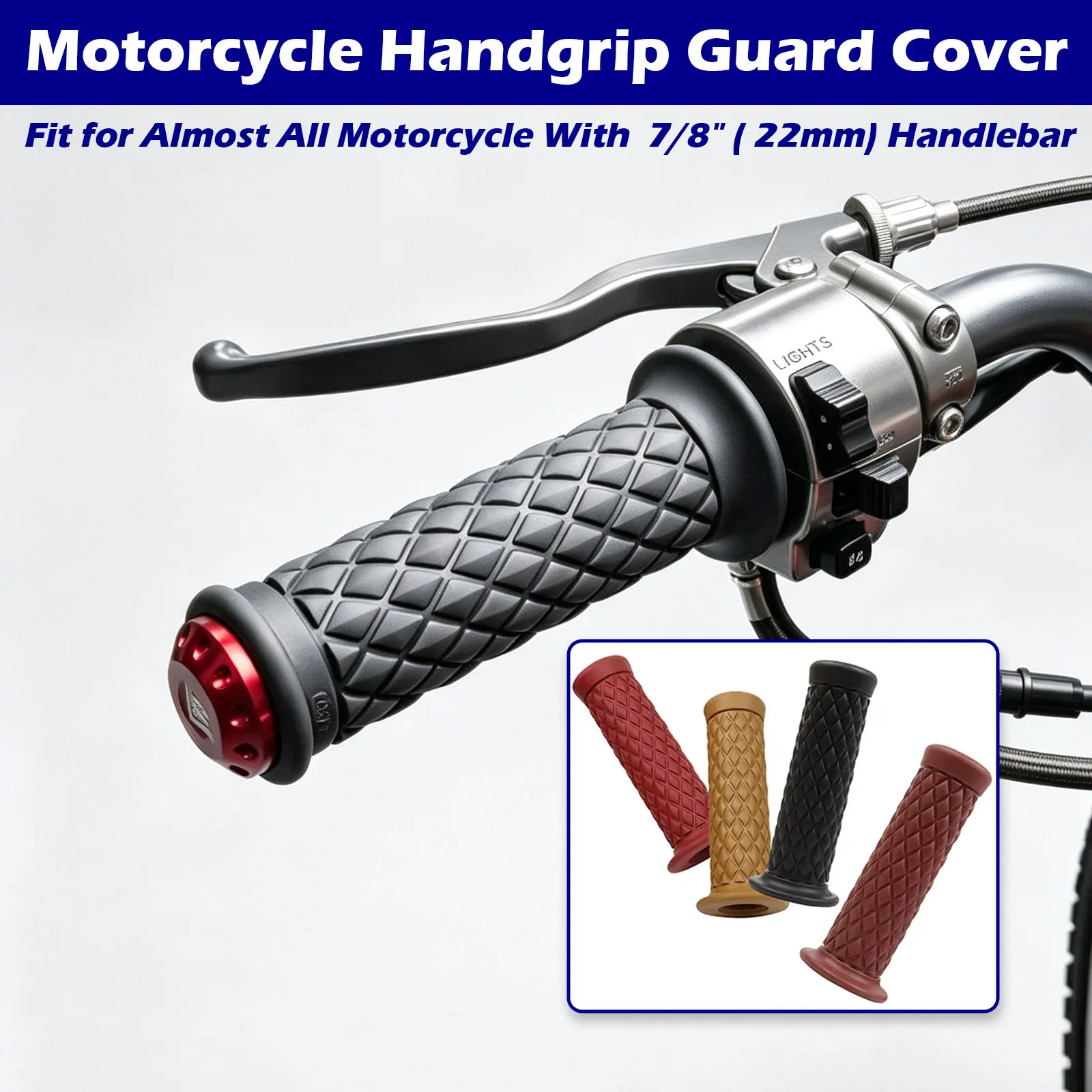 Retro Classic Motorcycle Vintage Handlebar Grip For Kawasaki Yamaha Honda KTM Earth Tone Universal Handle Grip Cover Moto Grip