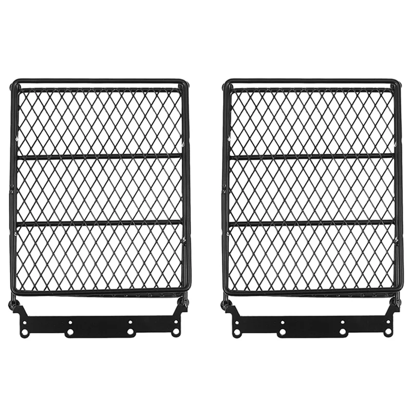 

2X 1/10 RC Car Rock Crawler Metal Roof Rack Luggage Carrier With LED Lights Bar For TAMIYA CC01 AXIAL SCX10 D90-Y44A
