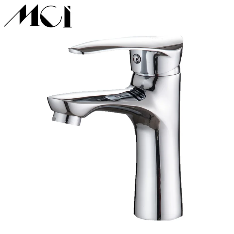 

Brass Bathroom Faucet Chrome Deck Mount Bathroom Basin Faucets Rust And Corrosion Resistance Single Handle Shot Hot and cold Tap