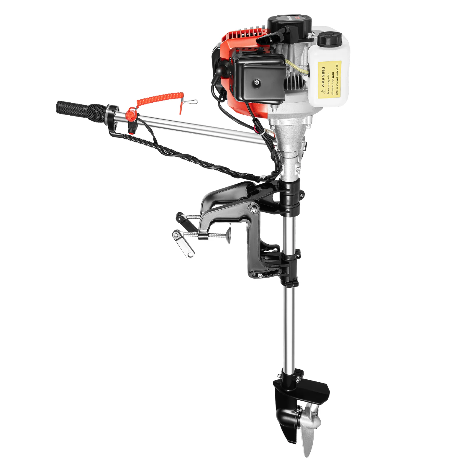 2.3HP 2 Stroke Outboard Motor Fishing Boat Engine Manual Pull Start Air Cooling CDI System 52CC 8500r/min