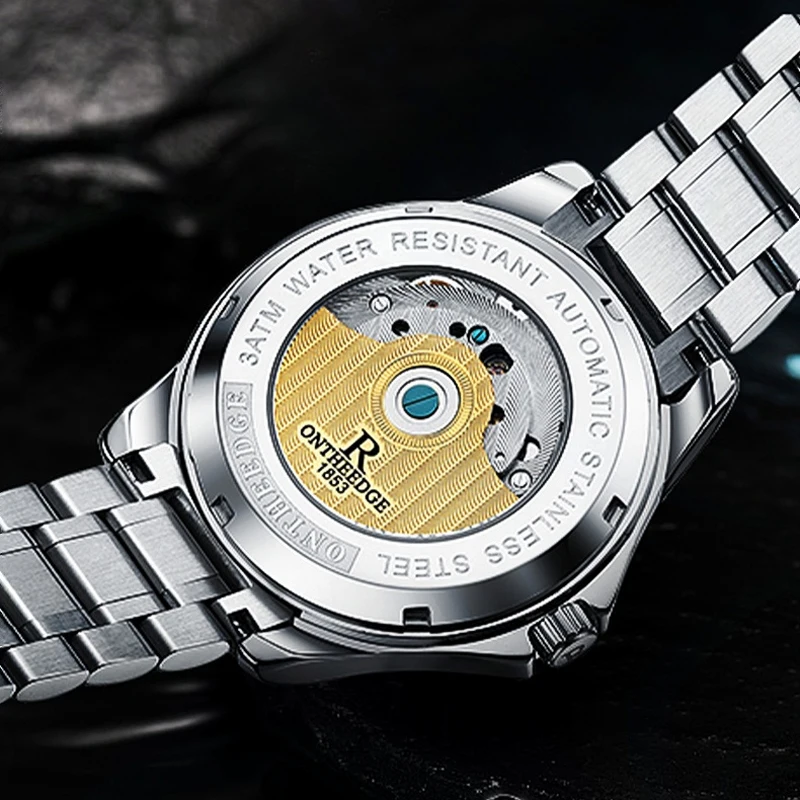 새로운 할로우 스켈레톤 남자 기계식 손목 시계 패션 비즈니스 시계 남자 캐주얼 스포츠 방수 자동 시계 남성용