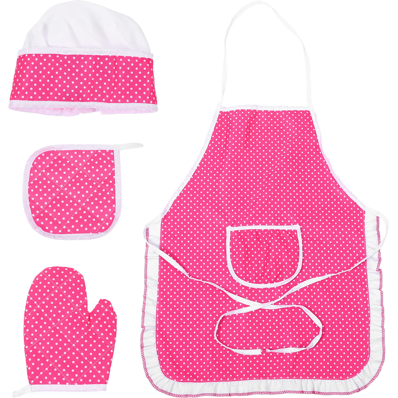 1Set Kinderen Chef Schort Cosplay Kostuum voor Koken Bakken Peuter Kids Chef Hoed Oven Mitten Beschermende Mat Kinderen schort