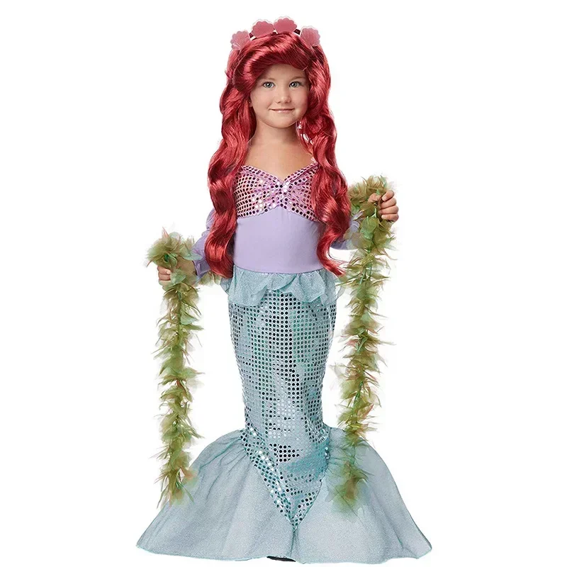 

Children's Mermaid Ocean Fish Halloween Cosplay Costume Kids Girls Anime Princess Dress Up Party Show Outfit