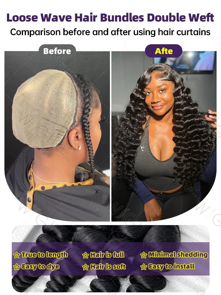 32 بوصة فضفاض موجة عميقة 100% حزم الشعر البشري البرازيلي عذراء الخام مجعد الشعر 1 3 4 حزم ملحقات موجة عميقة لحمة مزدوجة #5